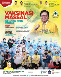 Ojok Lali Rek, 27 September Partai Golkar Surabaya Gelar Vaksinasi Massal
