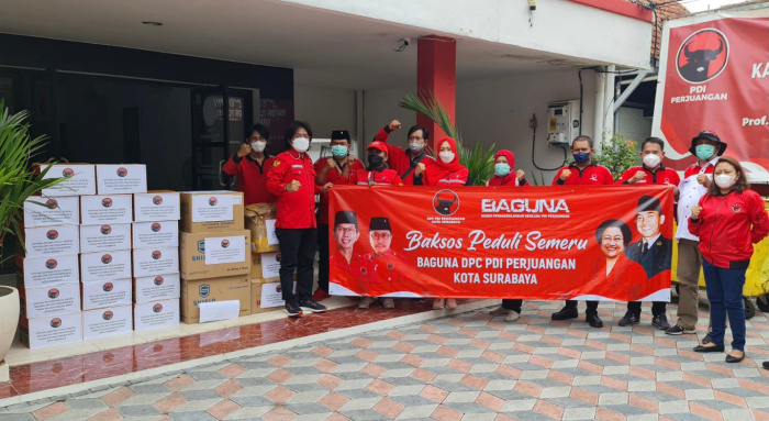 Baguna PDIP Surabaya Kirim Bantuan dan Relawan untuk Korban Erupsi Semeru﻿