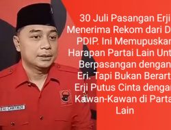 Usai Terima Rekom, Pernyataan Eri Cahyadi Bikin Partai Lain Adem Ayem