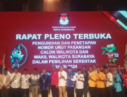 Pengundian Nomor Urut Pilkada Surabaya, Eri Cahyadi-Armuji Nomor 1 dan Kotak Kosong Nomor 2