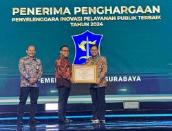 Pemkot Surabaya Raih Penghargaan Penyelenggara Inovasi Pelayanan Publik Terbaik 2024